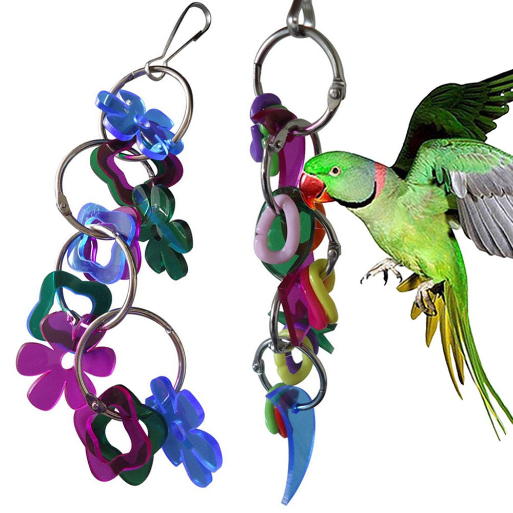 Meidiya Bird Chewing Toys,Hanging Colorful Acrylic Moon Parrot Chewing Toys Cage Accessories for Finch,Budgie,Parakeets,Cockatiels,Conures,Parrots Animals & Pet Supplies > Pet Supplies > Bird Supplies > Bird Cage Accessories Meidiya   