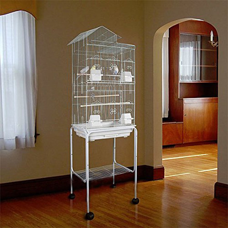 Large 62" Bird Flight House Parrot Home with Rolling Stand Breeding Travel Cage with Side Nesting Doors for Aviary Budgie Canary Parakeet Cockatiel Lovebird Finch Animals & Pet Supplies > Pet Supplies > Bird Supplies > Bird Cages & Stands Mcage   