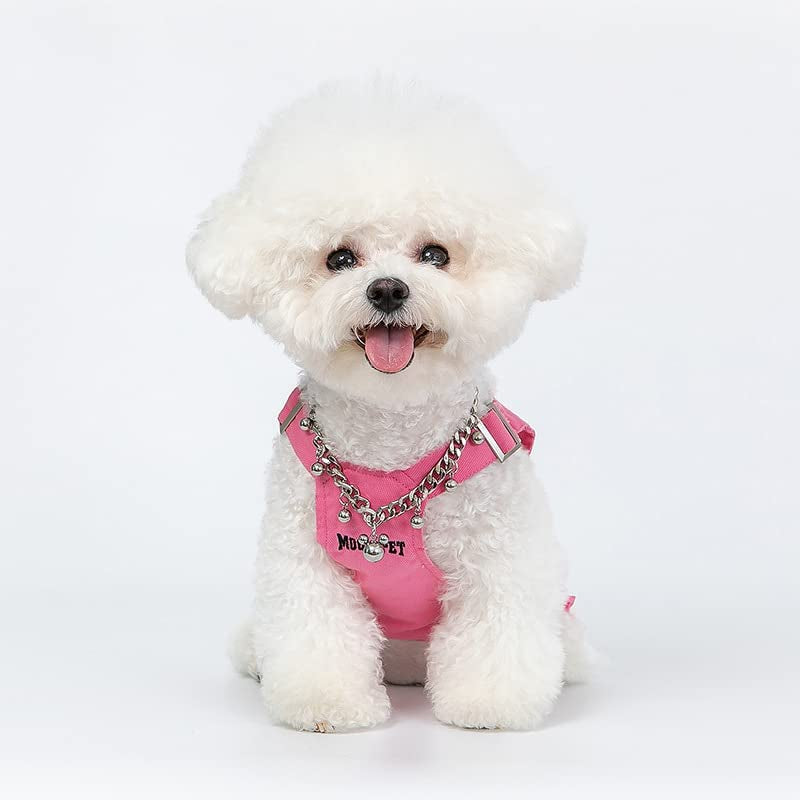 Pet Dog Clothes Breathable Cotton Sleeveless T-Shirt Waistcoat Adjustable Shoulder Strap Zipper Jacket (M,Pink) Animals & Pet Supplies > Pet Supplies > Dog Supplies > Dog Apparel Petrend   