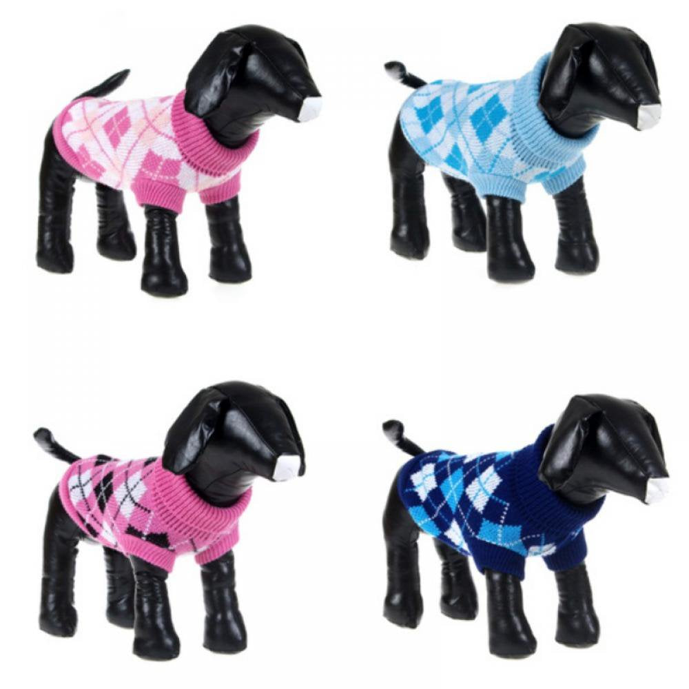 Stibadium Dog Sweater Dog Knit Sweater Plaid Dog Christmas Sweater Pet Sweatshirt with Harness Hole Winter Warm Dog Apparel Coat for Small Medium Dogs Animals & Pet Supplies > Pet Supplies > Dog Supplies > Dog Apparel Kernelly   