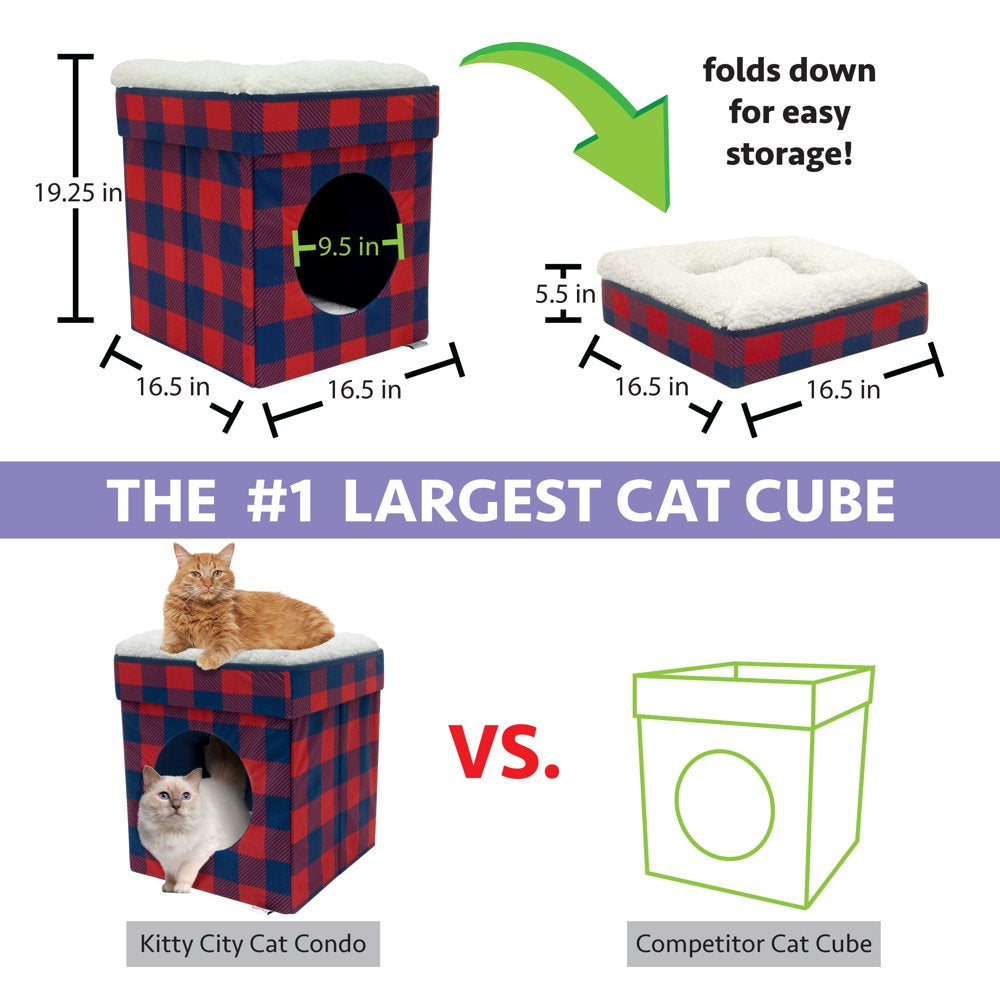 Kitty City Holiday Plaid Folding Cat Bed Animals & Pet Supplies > Pet Supplies > Cat Supplies > Cat Beds Sport Pet   