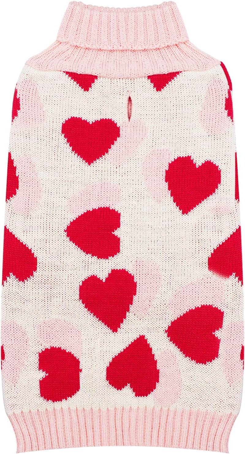 KYEESE Dogs Sweaters Valentines Day Small Dog Sweaters Red Heartwith Leash Hole Pet Sweater Pet Clothes,M Animals & Pet Supplies > Pet Supplies > Dog Supplies > Dog Apparel kyeese 1#Valentine 3L (55-75lbs) 