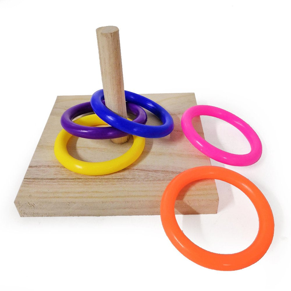 Papaba Bird Toy,Pet Bird Parrot Wooden Board Plastic Ring Training Loop Educational Chew Toy Animals & Pet Supplies > Pet Supplies > Bird Supplies > Bird Toys Papaba   