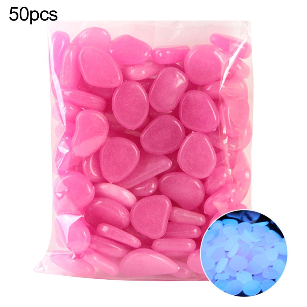 Manunclaims 50Pcs Glow in the Dark Pebbles, Glowing Rocks for Aquarium Decoration, Outdoor Decor, Garden Lawn Yard, Walkway, Fish Tank, Pathway, Driveway Animals & Pet Supplies > Pet Supplies > Fish Supplies > Aquarium Decor Manunclaims   