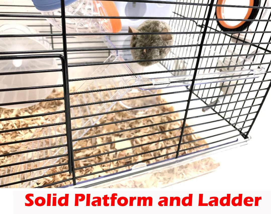 LARGE 5-Tiers Acrylic Clear Hamster Palace Mouse Habitat with Top Story Play Zone Gerbil Home Small Animal Critter Cage Set of Accessories Crossover Tube Tunnel Rodent Gerbil Mice Animals & Pet Supplies > Pet Supplies > Small Animal Supplies > Small Animal Habitats & Cages Mcage   