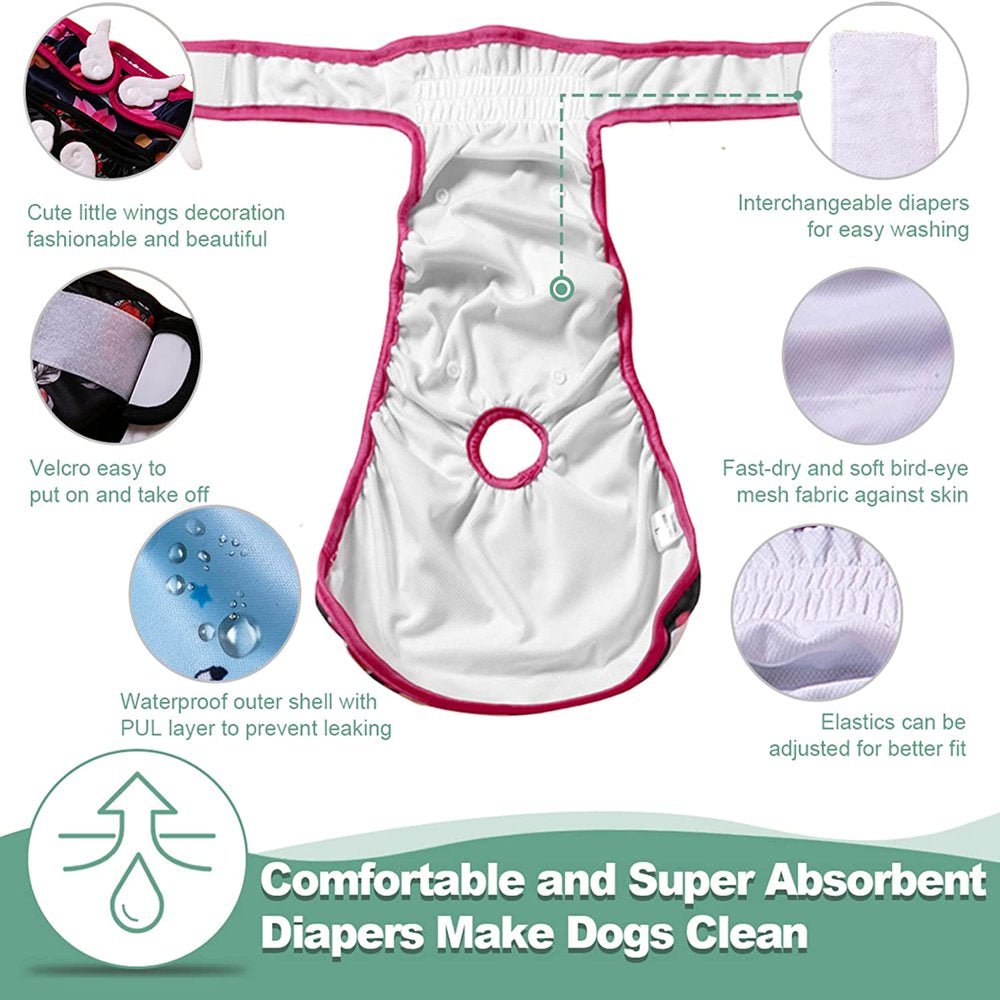 Washable Dog Diapers Female, Professional 2PCS Removable Pads, Doggie Diape Animals & Pet Supplies > Pet Supplies > Dog Supplies > Dog Diaper Pads & Liners Home Décor   