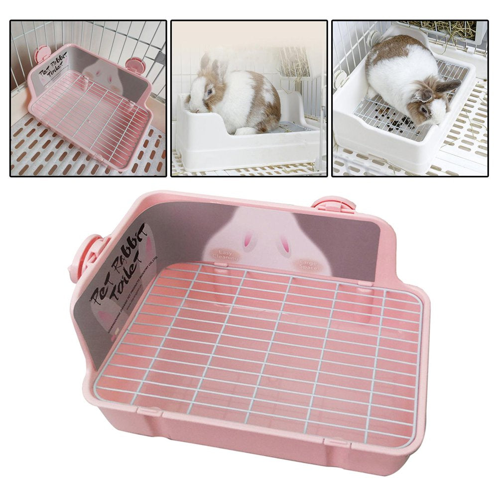 Rabbit Litter Box, Potty Trainer Corner Tray Bedding Cage Stable Portable Cleaning Toilet Chinchilla Small Animal Squirrel Hamster , Pink Animals & Pet Supplies > Pet Supplies > Small Animal Supplies > Small Animal Bedding perfeclan   