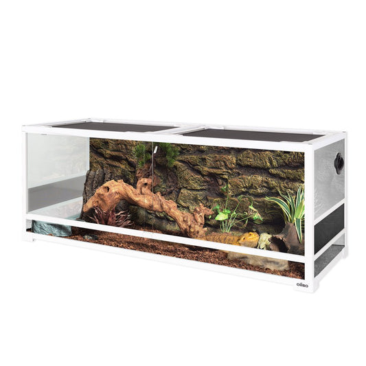 REPTI-ZOO Reptile Glass Terrarium, Sliding Doors with Screen Ventilation, 48" X 17.7" X 17.7"(64 Gallon)