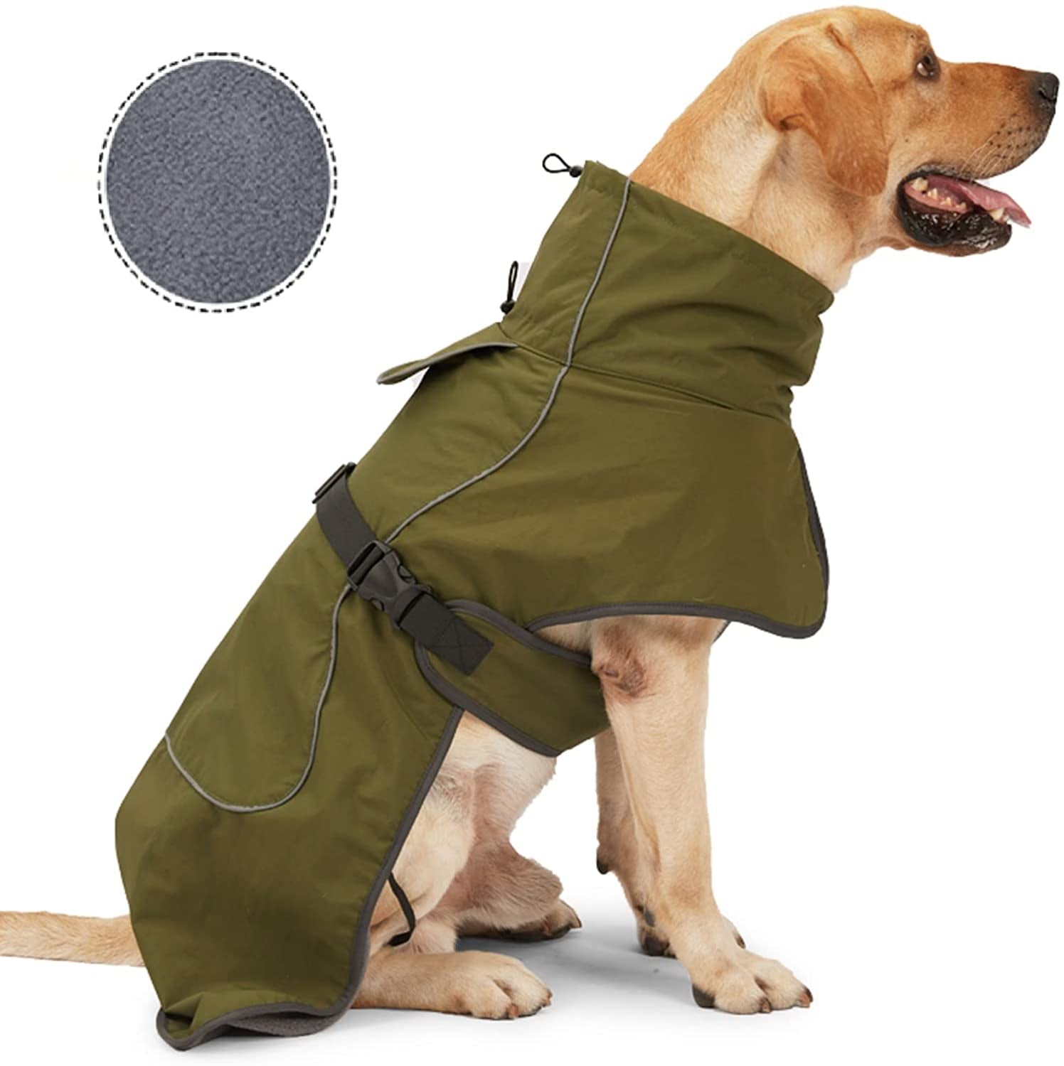 Dog Warm Coats - Windproof Dog Winter Outdoor Jackets Cold Weather Coats for Dog Waterproof Dog Raincoats with Hole for Dog Leash,Black Blue XL Animals & Pet Supplies > Pet Supplies > Dog Supplies > Dog Apparel ODSSDAPU Green Medium 