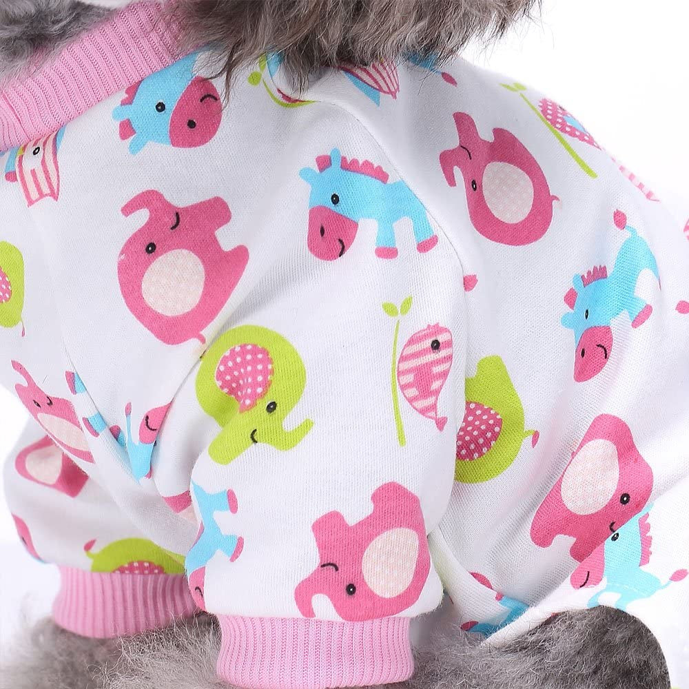 2-Pack Dog Clothes Dogs Cats Onesie Soft Dog Pajamas Cotton Puppy Rompers Pet Jumpsuits Cozy Bodysuits for Small Dogs and Cats Animals & Pet Supplies > Pet Supplies > Dog Supplies > Dog Apparel HL   