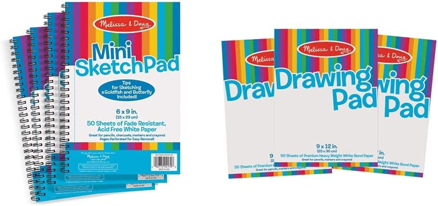 Melissa & Doug Mini-Sketch Spiral-Bound Pad (6 X 9 Inches) - 4-Pack - Sketch Book for Kids, Kids Drawing Paper, Drawing and Coloring Pads for Kids, Kids Art Supplies Animals & Pet Supplies > Pet Supplies > Dog Supplies > Dog Apparel Melissa and Doug Pad + Pad, 3-Pack  