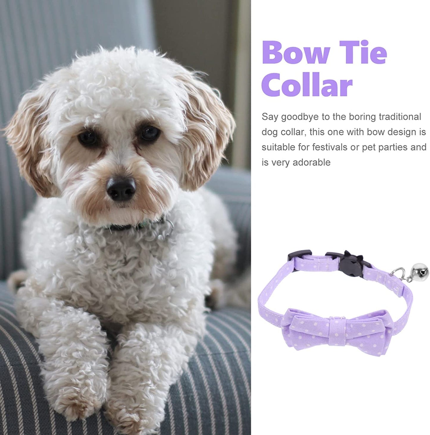 POPETPOP Dog Accessories Pet Dogs Collar Cat Neck Tie Adjustable Dog Collar Pets Bow Tie Cotton Neck Collar Bows Animals & Pet Supplies > Pet Supplies > Dog Supplies > Dog Apparel POPETPOP   