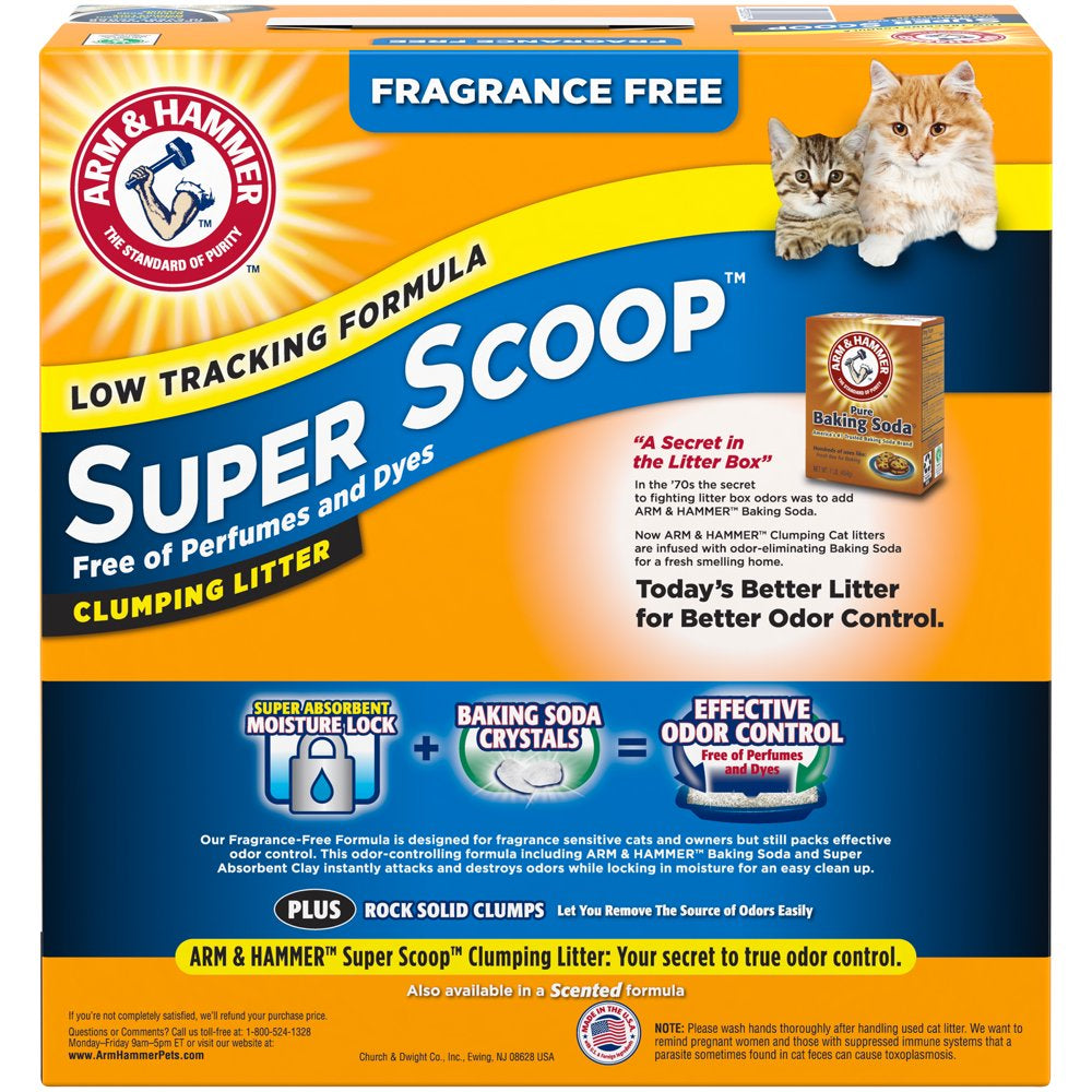 Arm Hammer Super Scoop Fragrance Free Clumping Clay Cat Litter, 14Lb Animals & Pet Supplies > Pet Supplies > Cat Supplies > Cat Litter Church & Dwight Co., Inc.   