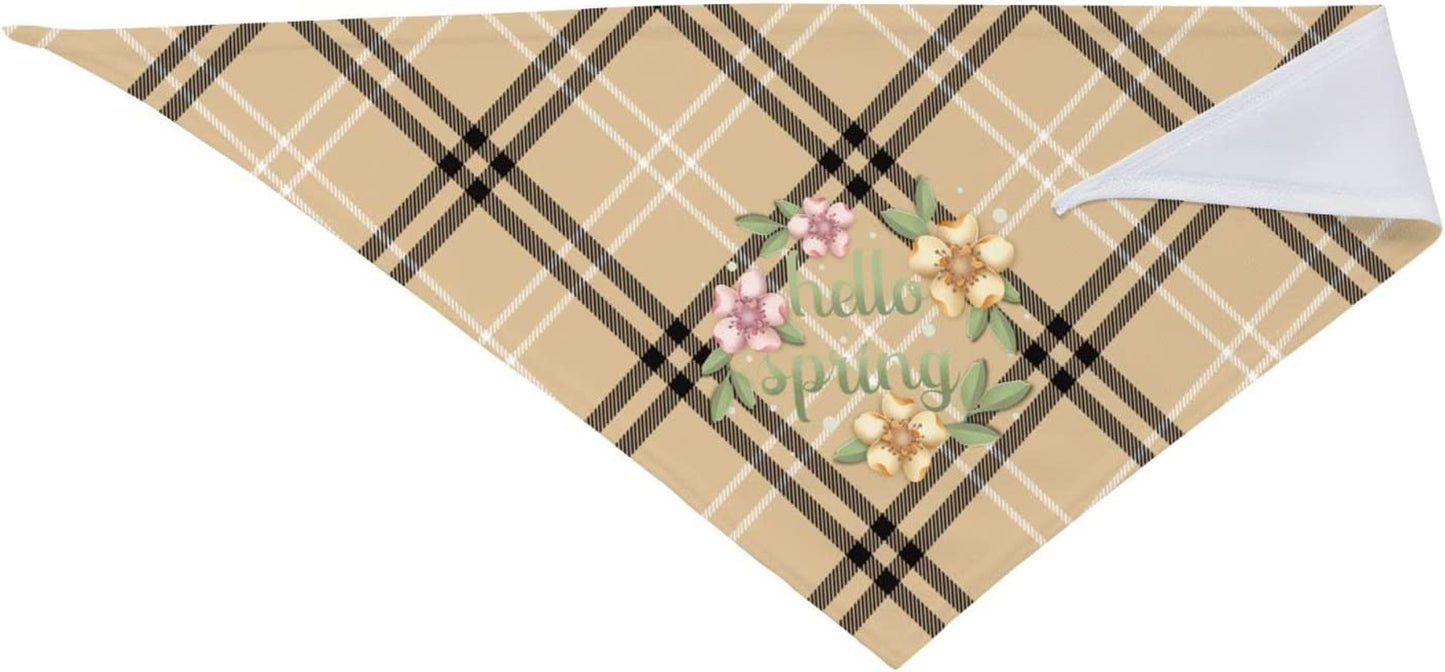 Hello Spring Pink Floral Pet Dog and Cat Decorative Triangle Scarf,Dog Bandana,Breathable and Stain Resistant. Animals & Pet Supplies > Pet Supplies > Dog Supplies > Dog Apparel ZALTAS   