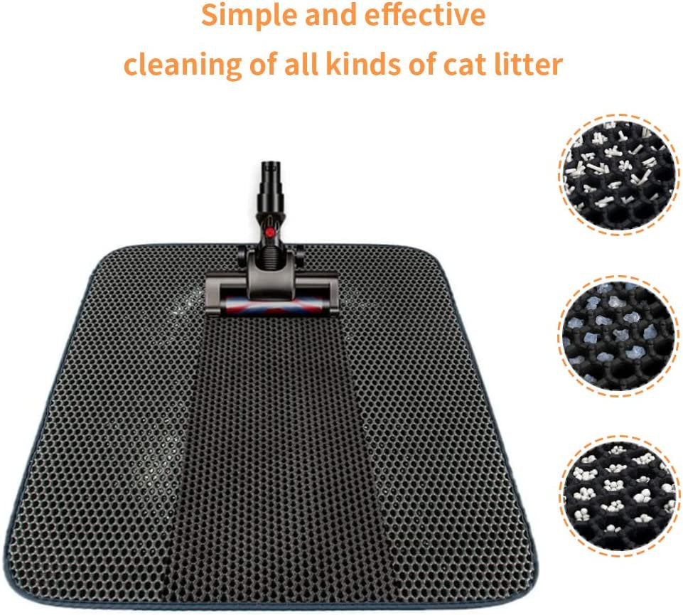 Cat Litter Mat, Black 60X45 Cm Litter Box Mat Non-Slip Foldable Litter Box Mat, Litter Box Mat Waterproof Double Layer Design Honeycomb Mat for Cats Animals & Pet Supplies > Pet Supplies > Cat Supplies > Cat Litter Box Mats YSSBL   