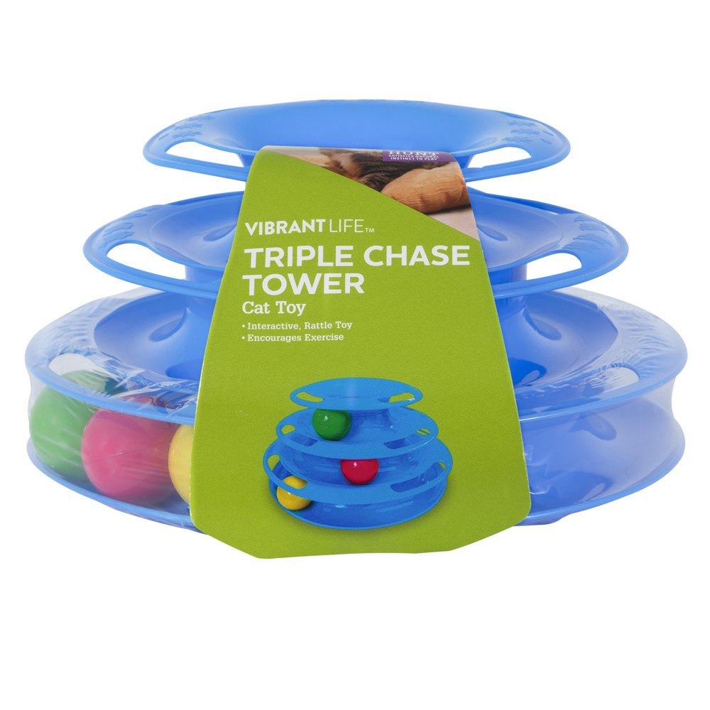 Vibrant Life Triple Chase 3 Tier Tower Interactive Ball Toy for Cats and Kittens Animals & Pet Supplies > Pet Supplies > Cat Supplies > Cat Toys Ourpets   