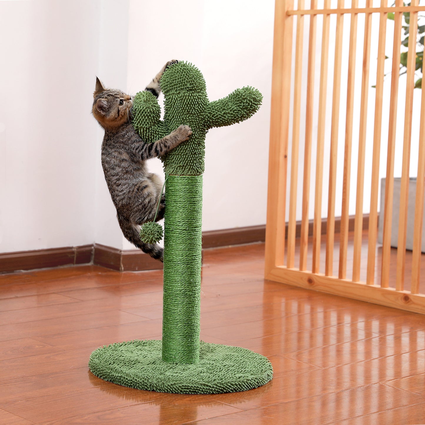Cat Scratching Post Cactus Cat Tower with Hammock Play Tower Sisal Play Kitty Activity Center Furniture Toys Sturdy, 93.5Cm, Green Animals & Pet Supplies > Pet Supplies > Cat Supplies > Cat Furniture Boulevard F Inc Type B  