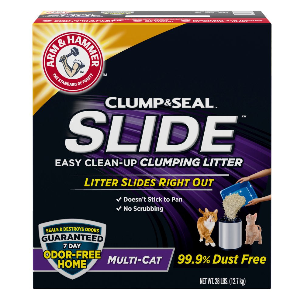 Arm & Hammer SLIDE Easy Clean-Up Multi-Cat Clumping Cat Litter, 38Lb Animals & Pet Supplies > Pet Supplies > Cat Supplies > Cat Litter Church & Dwight Co., Inc. 28 lbs  