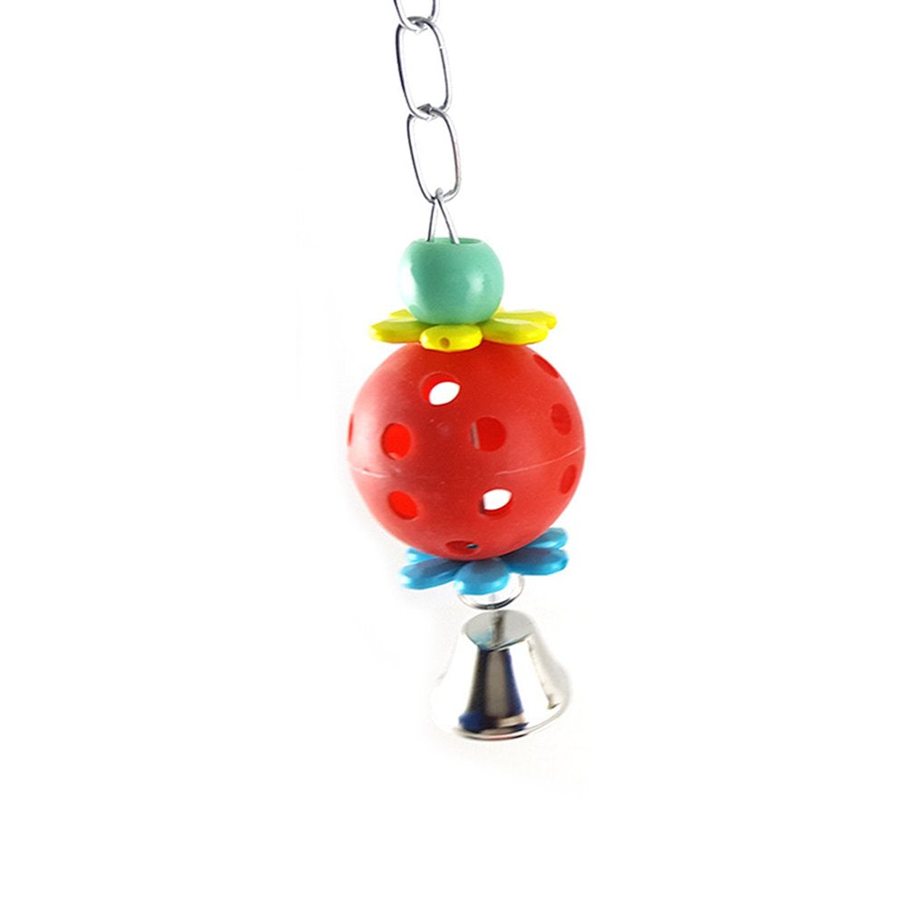 Besufy Parrot Bite Toy,Colorful Pet Bird Bites Toy Parrot Chew Ball Cage Hanging Cockatiel Birds Bell Animals & Pet Supplies > Pet Supplies > Bird Supplies > Bird Toys Besufy   