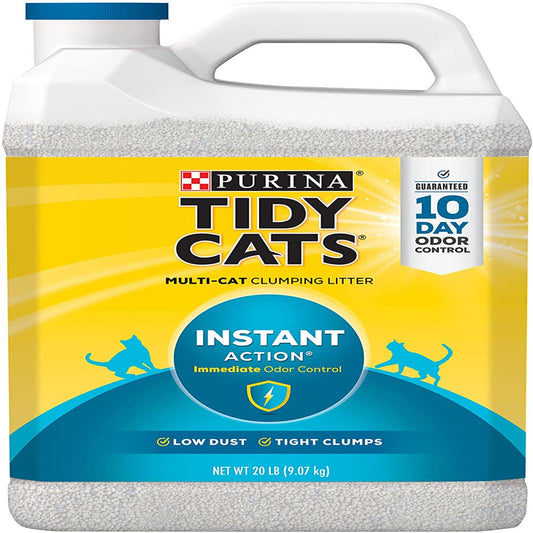 Purina Tidy Cats Clumping Cat Litter; Instant Action Multi Cat Litter - (2) 20 Lb. Jugs