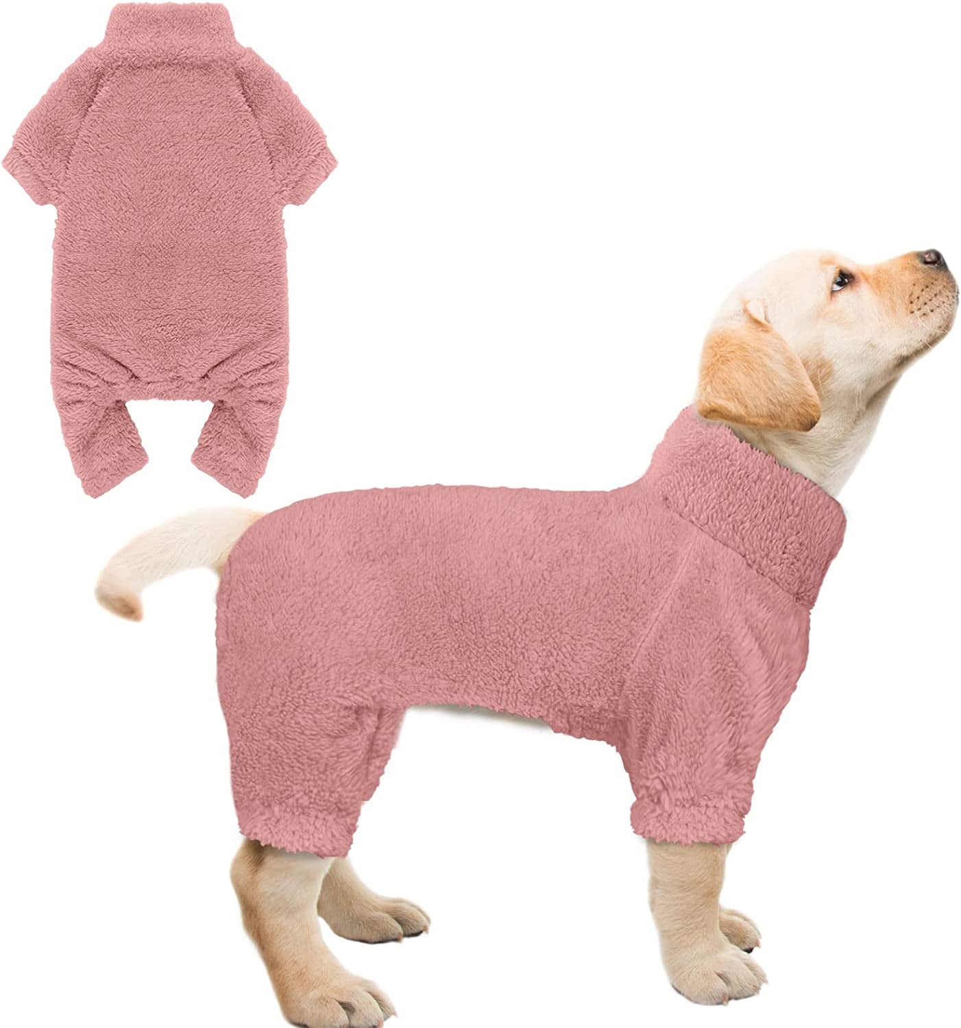 Fuzzy Dog Pajamas Turtleneck Dog Clothes Warm Soft Cozy Lightweight Dog Pjs Dog Sweaters for Small Dogs(Pink-Xs) Animals & Pet Supplies > Pet Supplies > Dog Supplies > Dog Apparel Stpiatue Pink X-Small 