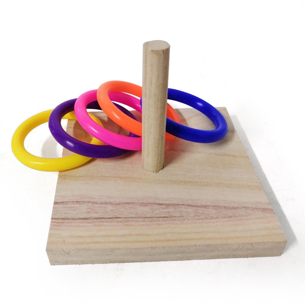 Bird Wooden Platform Plastic Ring Tabletop Toys Intelligence Development Chew Puzzle Toy Pet Bird Supplies for Parrots Parakeets Budgie Australian Parrot Small Birds Animals & Pet Supplies > Pet Supplies > Bird Supplies > Bird Toys Firlar   