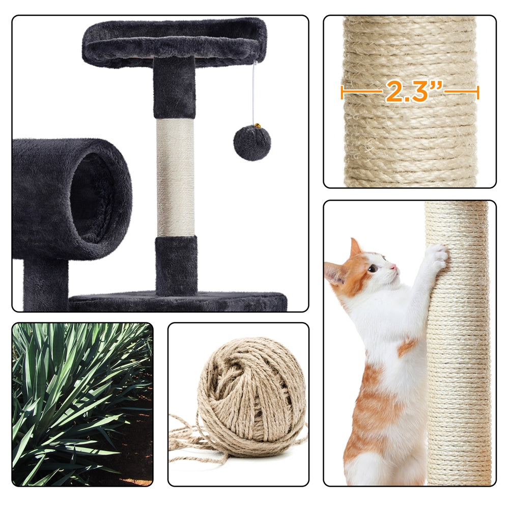 Smilemart 51" Cat Tree with Hammock and Scratching Post Tower, Black Animals & Pet Supplies > Pet Supplies > Cat Supplies > Cat Furniture SmileMart   