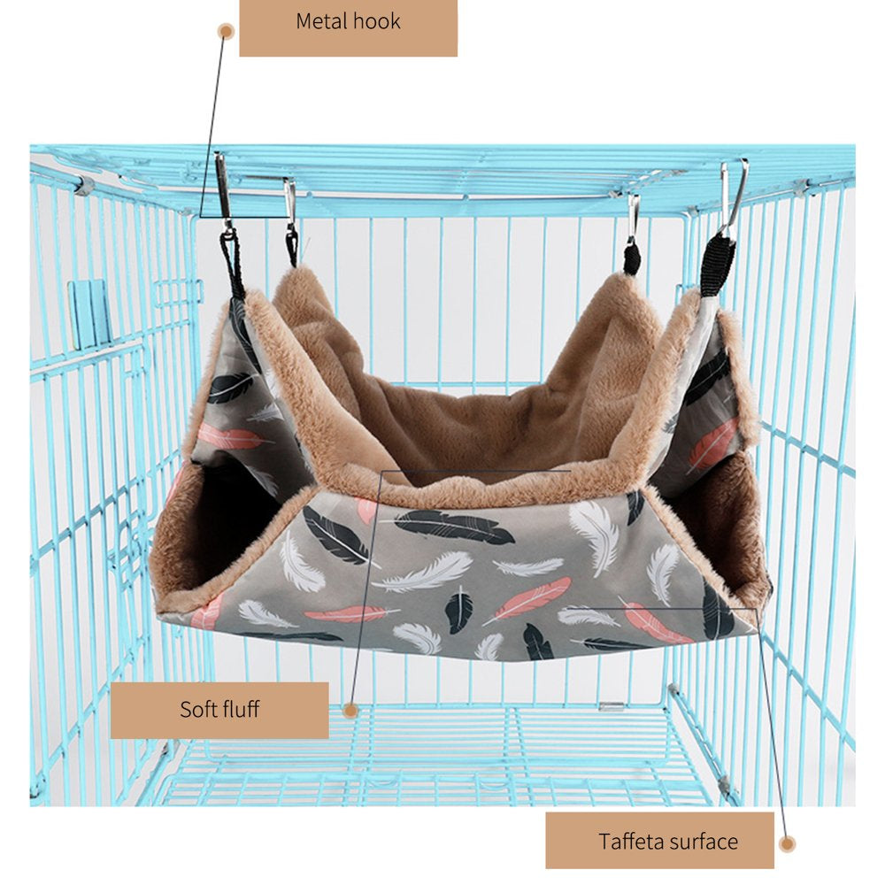 Visland Hamster Hammock, Durable Double-Layer Soft Plush Winter Warm Hammock Hanging Bed Cage Accessories Bedding Hide for Squirrel Hamster Rabbits Rats Small Animal