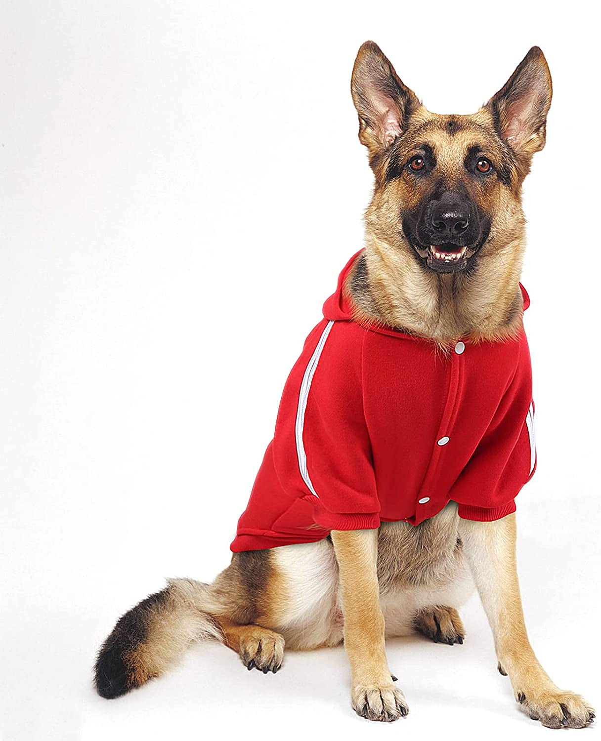 PETLESO Dog Sweater for Large Dog, Warm Cotton Hoodie Sweatshirt for Medium Large Dogs, Red 3XL Animals & Pet Supplies > Pet Supplies > Dog Supplies > Dog Apparel PETLESO Red 3XL-Chest: 26" 