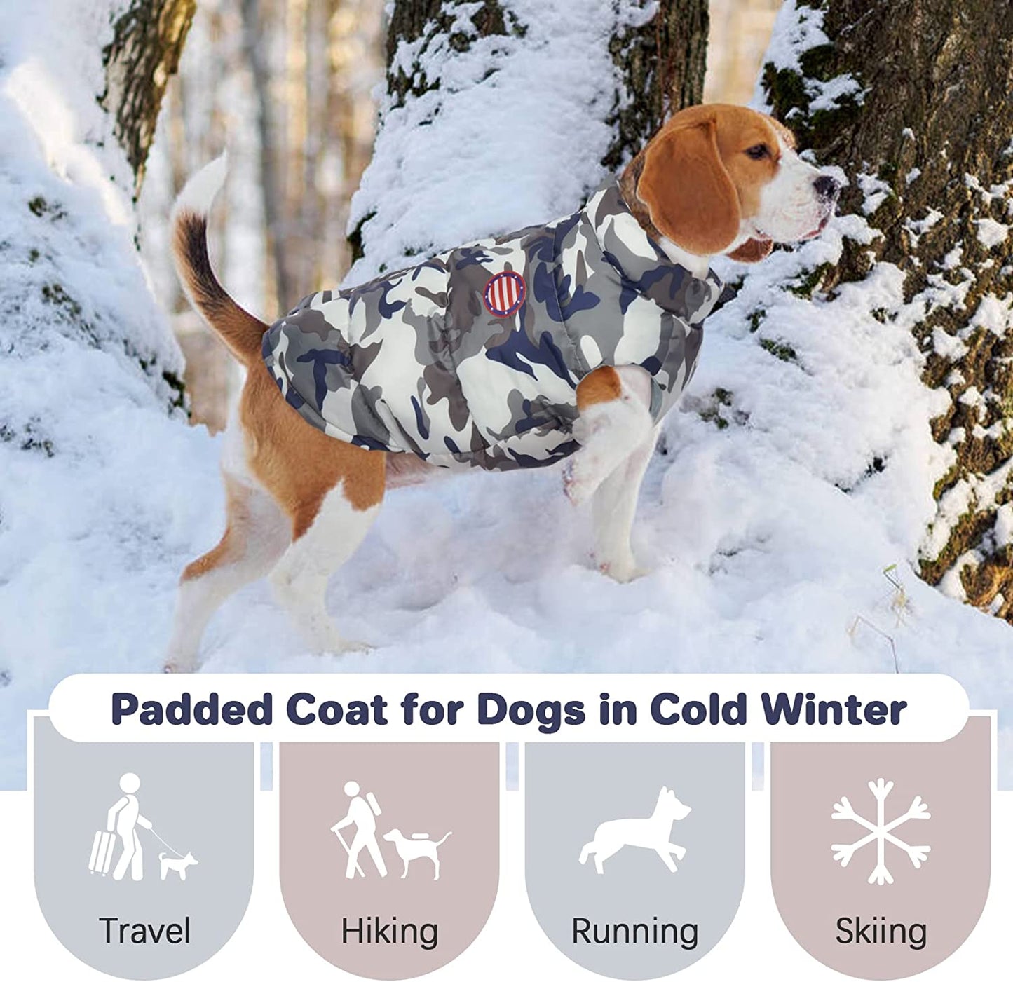 Kuoser Dog Winter Coat Padded Vest, Windproof Dogs Puffer Jacket, Warm Soft Puppy Cold Weather Clothes Doggie Insulated Outwear, Lightweight Pet Winter Outdoor Costume for Small Medium Dogs, XS-XL Animals & Pet Supplies > Pet Supplies > Dog Supplies > Dog Apparel Kuoser   