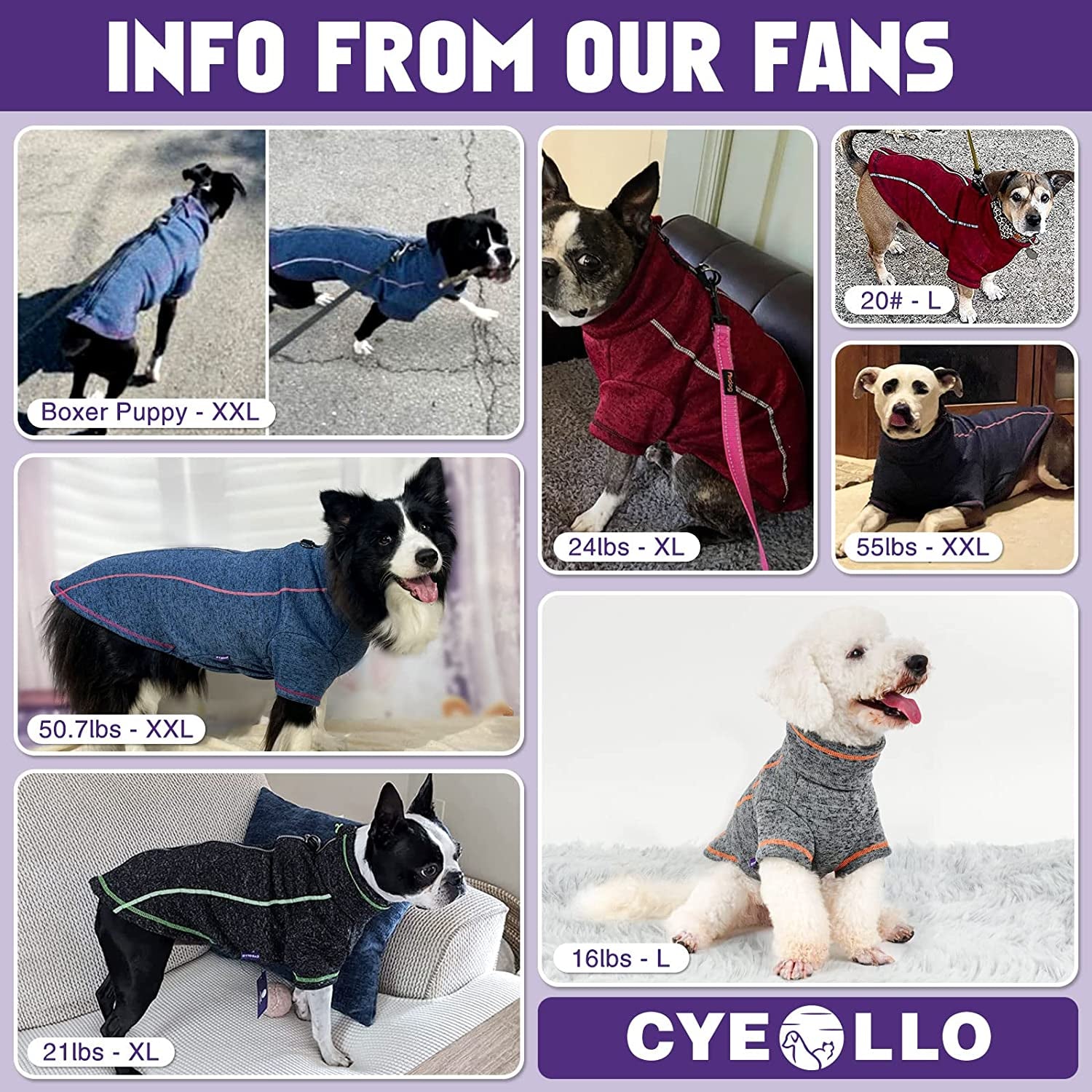 Cyeollo Dog Fleece Jacket Step in Reflective Dog Coats with D Ring Zipper up Dog Clothes Sweaters for Small Dogs Grey Animals & Pet Supplies > Pet Supplies > Dog Supplies > Dog Apparel cyeollo   