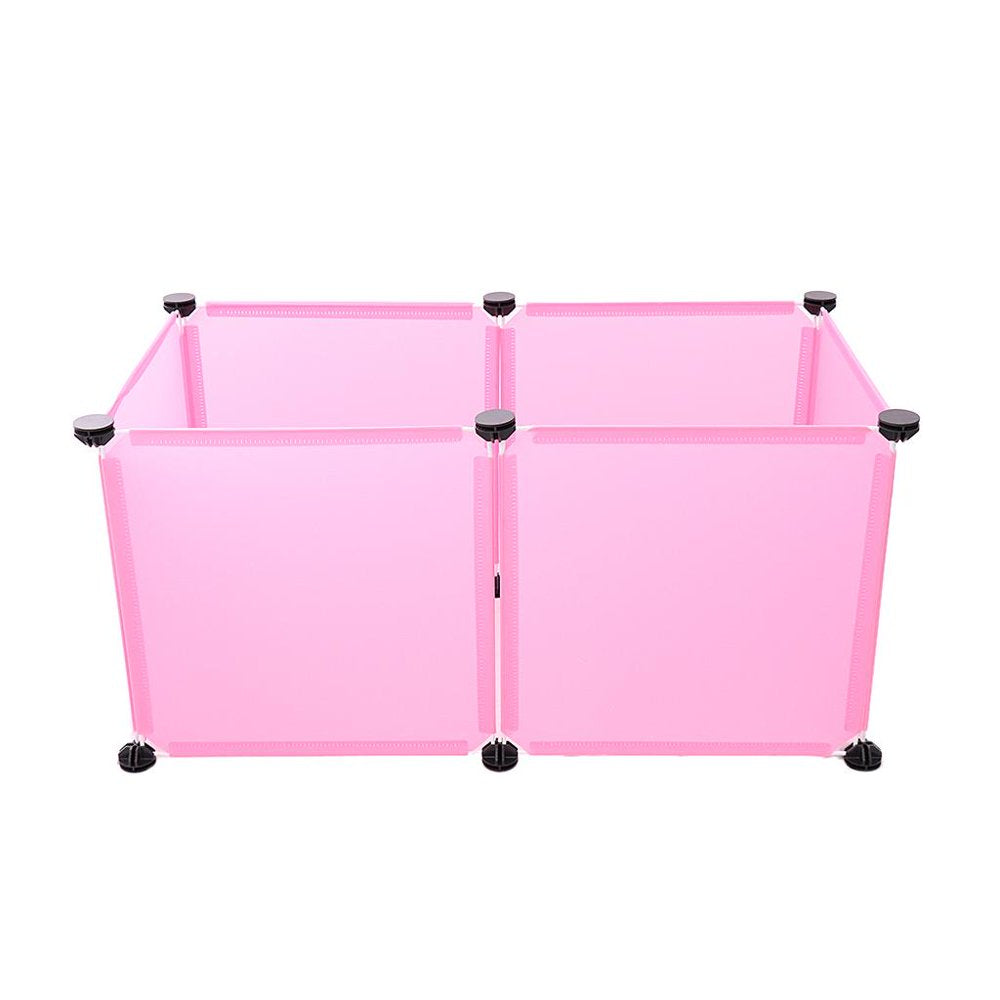 Pet Cage Hamster Dog Small Animal Playpen Run Fence 6 Panel/Set Pink Animals & Pet Supplies > Pet Supplies > Dog Supplies > Dog Kennels & Runs HOMYL   