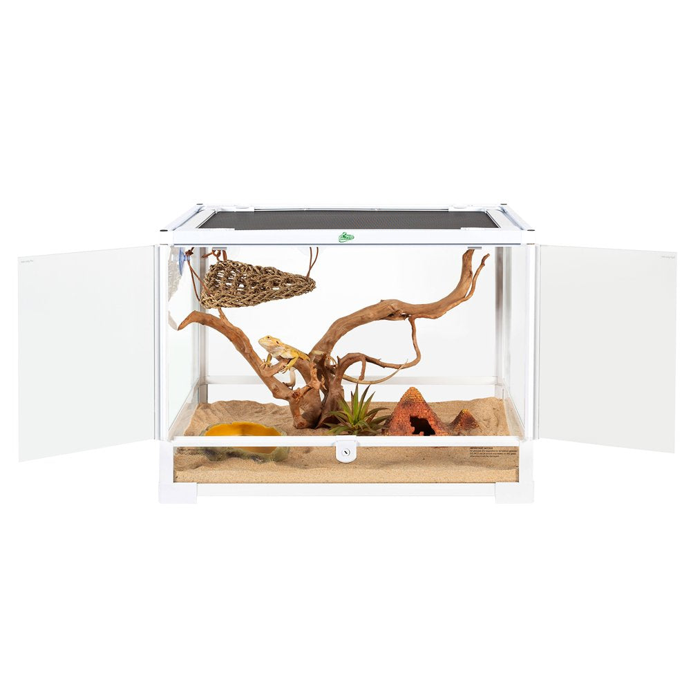 GUZZLO Front Double Door Opening White Glass Terrarium-24 Gallon Animals & Pet Supplies > Pet Supplies > Reptile & Amphibian Supplies > Reptile & Amphibian Substrates GUZZLO   