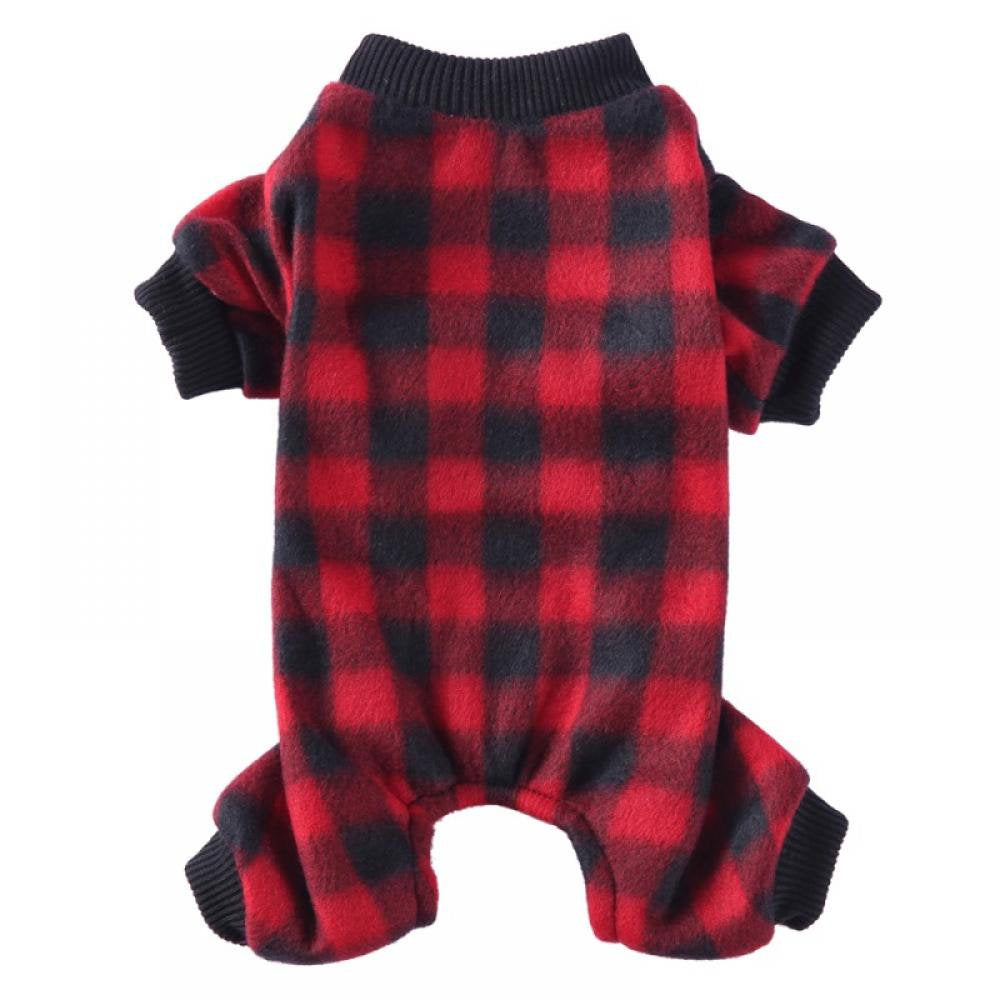 PRAETER 100% Cotton Buffalo Plaid Dog Clothes Puppy Pajamas Pet Apparel Cat Onesies Jammies Doggie Jumpsuits Animals & Pet Supplies > Pet Supplies > Dog Supplies > Dog Apparel PRAETER   