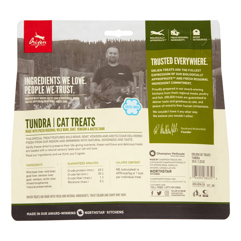 Orijen Tundra Biologically Appropriate Boar, Goat, Venison, & Char Freeze Dried Cat Treats, 1.25 Oz
