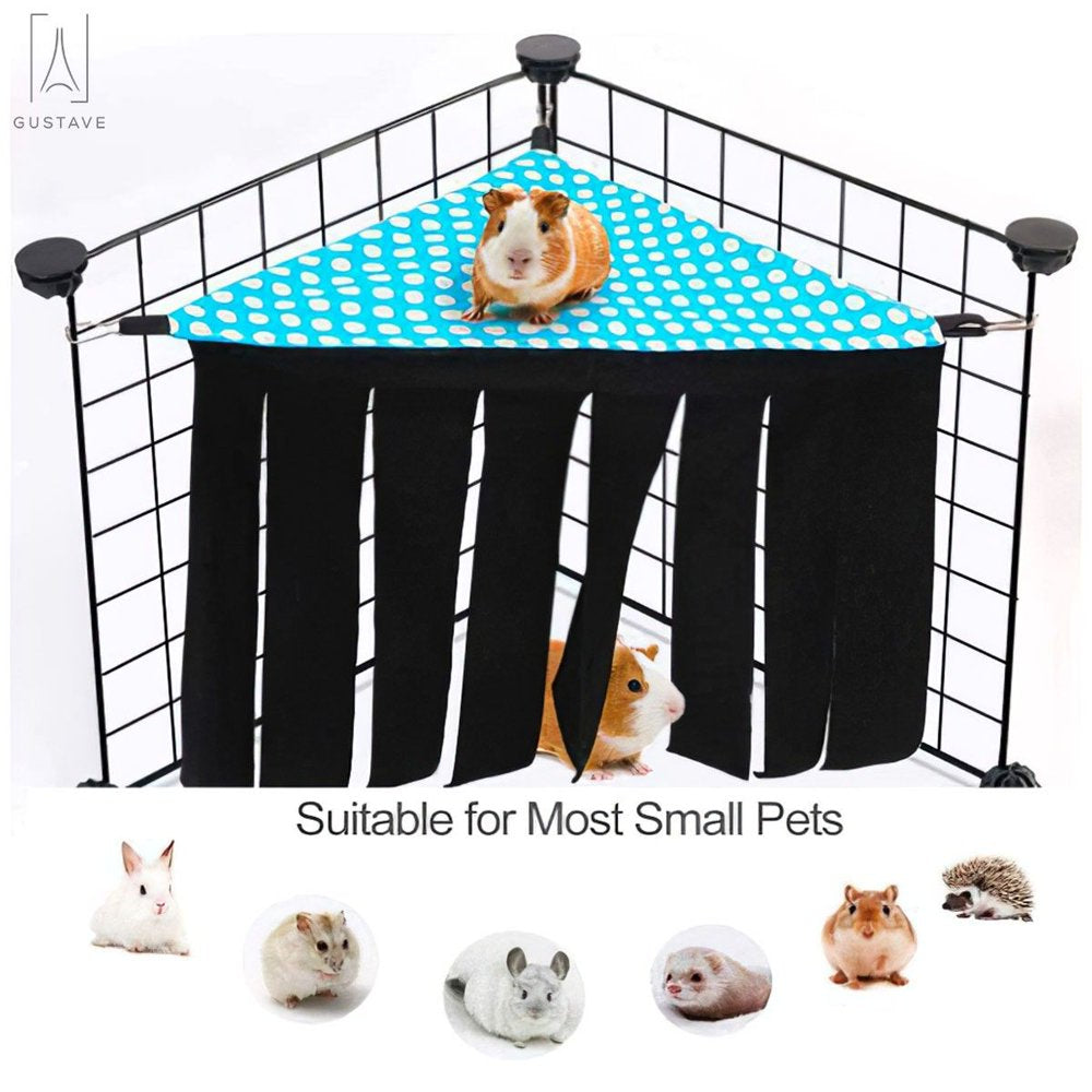 Gustavedesign Small Animal Corner Hideout Corner Cloth Tassels Pet Hideaway Hammock and Sleeping Bed for Pet Guinea Pig Ferret Chinchilla Hedgehog Squirrel Rabbit "Blue Point" Animals & Pet Supplies > Pet Supplies > Small Animal Supplies > Small Animal Bedding Gustave   