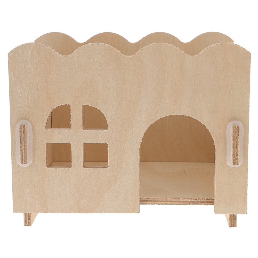 Etereauty Hamster Wooden House Natural Cave Habitat Chews Fence Chew Wood Small Animal Rats Hut Cage Hideout Squirrel Animals & Pet Supplies > Pet Supplies > Small Animal Supplies > Small Animal Habitats & Cages ETEREAUTY   