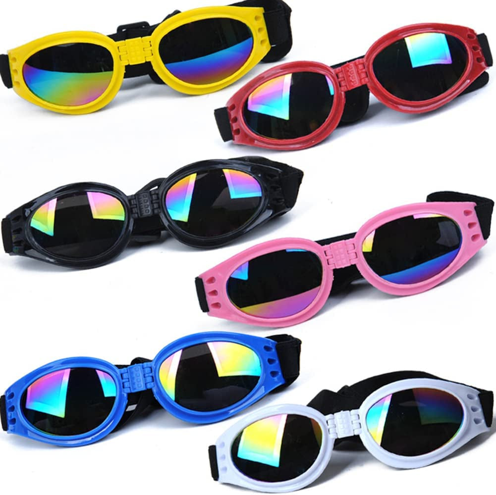 Mekek Pet Dog Sunglasses Summer Windproof Foldable Sunscreen Anti-Uv Goggles Eye Wear UV Protection Doggy Goggles Adjustable Pet Supplies Pink One Size Animals & Pet Supplies > Pet Supplies > Dog Supplies > Dog Apparel Mekek   