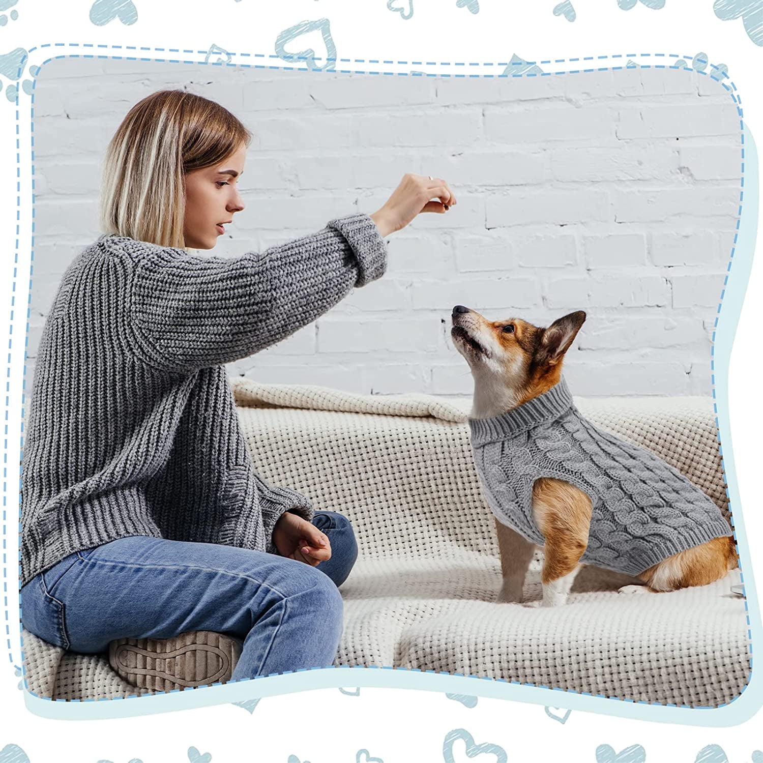 Sweaters for Dogs 4 Pieces Puppy Clothes Dog Fall Sweaters Pullover Dog Sweaters Pet Sweaters Knitwear for Dog (L, Black, Grey, Pink, Khaki) Animals & Pet Supplies > Pet Supplies > Dog Supplies > Dog Apparel Frienda   