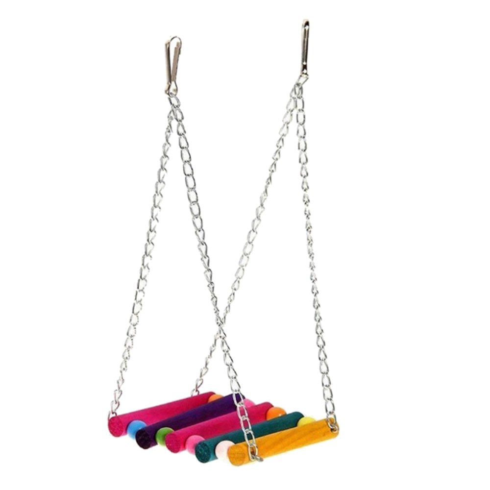 Bird Toys 14 Pieces Set Including Swing Ladder Perch Bell Ball Mirror Chew Toys Animals & Pet Supplies > Pet Supplies > Bird Supplies > Bird Ladders & Perches YMILEMY   