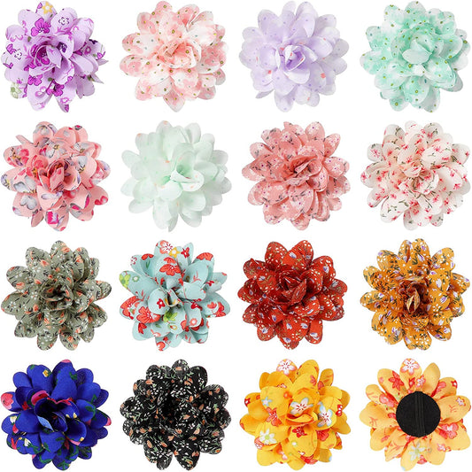 30 Pcs Dog Collar Flowers Pet Flower Bow Ties Multi-Color Sunflower Dog Charms Flower for Girl Dog Accessories Small Medium Large Cat Puppy Collar Attachment Embellishment Bows Grooming Supplies