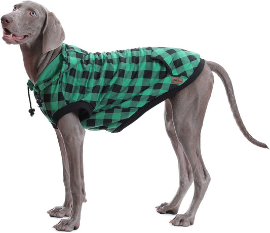 PAWZ Road Dog Coat Plaid Dog Sweater British Style Dog Vest Windproof Dog Jacket Dog Winter Clothes for Small Medium Large Dogs from Size S to 3Xlarge-Green Plaid S Animals & Pet Supplies > Pet Supplies > Dog Supplies > Dog Apparel PAWZ Road Green Plaid Small (Pack of 1) 