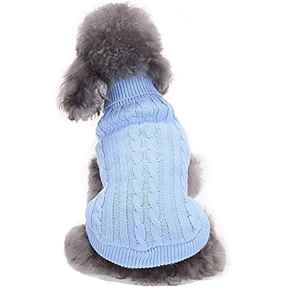 Jecikelon Small Dog Sweaters Knitted Pet Cat Sweater Warm Dog Sweatshirt Dog Winter Clothes Kitten Puppy Sweater (Purple, Large）