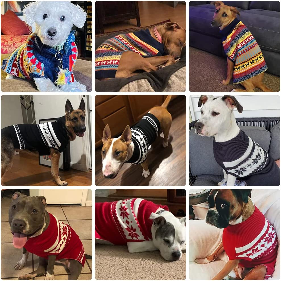 Mihachi Dog Sweater - Winter Coat Apparel Clothes with Colorful Stripes for Cold Weather Animals & Pet Supplies > Pet Supplies > Dog Supplies > Dog Apparel Mihachi   