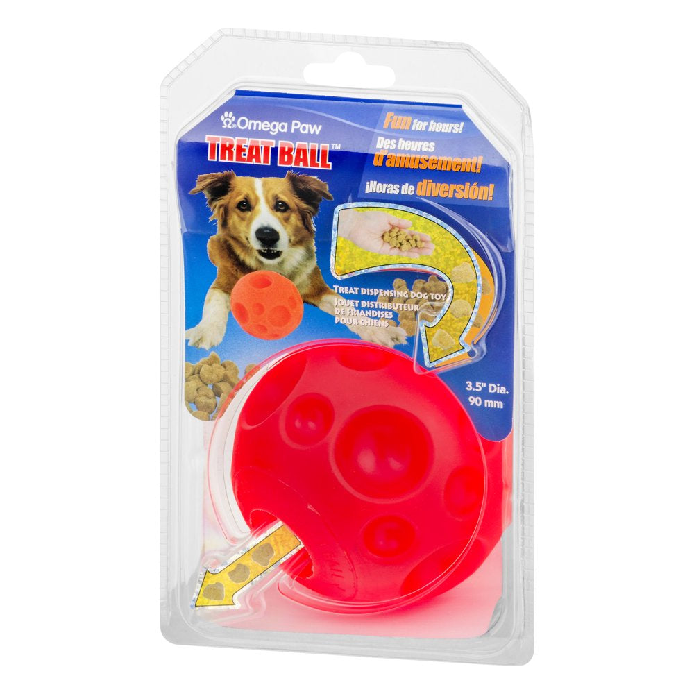 Omega Paw Interactive Dog Treat Ball Toy, 3.5", Orange Animals & Pet Supplies > Pet Supplies > Dog Supplies > Dog Toys Omega Paw   