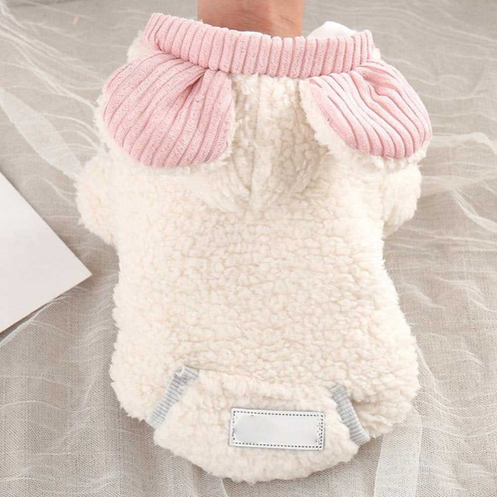 Fuzzy Thick Sherpa Dog Winter Clothes Dog Hoodie Thermal Coat Doggie Jacket Puppy Outfit Cat Sweatshirt Apparel Animals & Pet Supplies > Pet Supplies > Cat Supplies > Cat Apparel Avail   