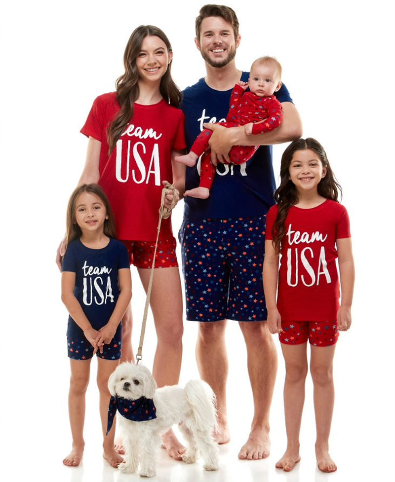 Derek Heart Boys’ and Girls’ Unisex Team USA Matching Family Pajamas Set, 2-Piece, Sizes XS-XL Animals & Pet Supplies > Pet Supplies > Dog Supplies > Dog Apparel Jaclyn Apparel Infant 3-6 Months 