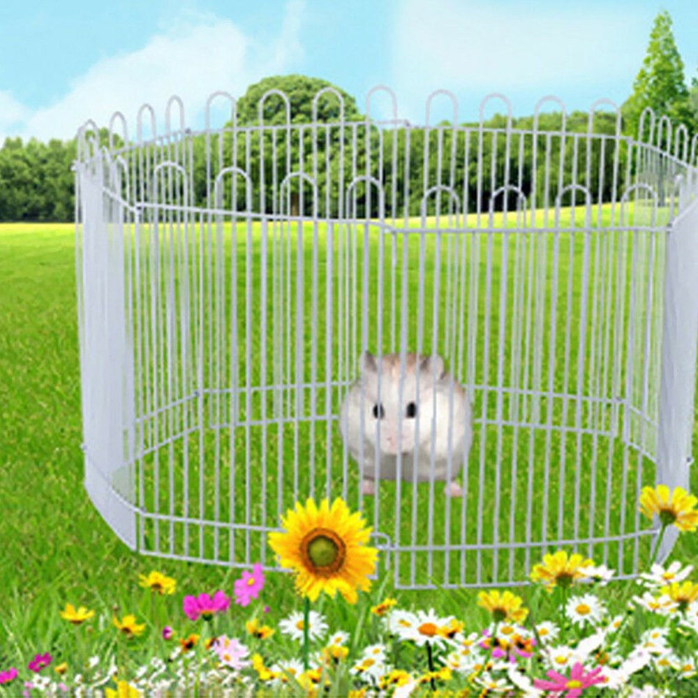Leaveforme 23Cm 8 Panels Metal Hamster Small Animals Playpen Run Cage Toy Pet Supplies