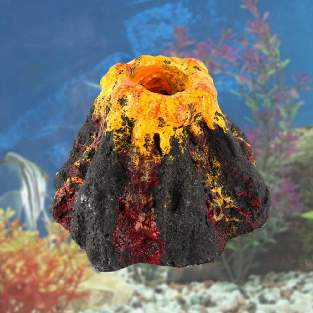 Aquarium Volcano Air Bubble Pump Fish Tank Decor Water Stone Bubbler Ornament