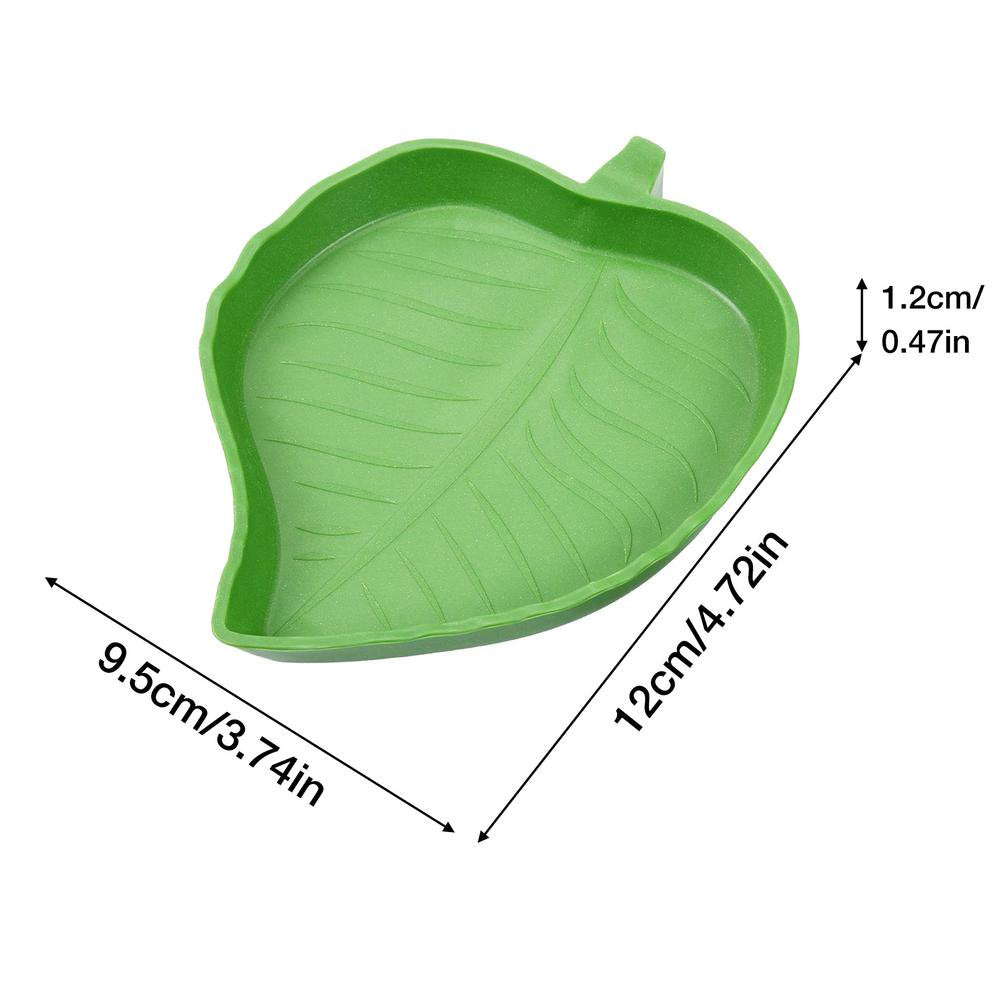 Catinbow Leaf Reptile Food Water Bowl Flat Drinking and Eating Dish Tortoise Habitat Accessoriestortoise Habitat Accessories Reptile Food Bowl Water Plate for Turtle Lizards Hamsters Snakes Convenient Animals & Pet Supplies > Pet Supplies > Small Animal Supplies > Small Animal Habitat Accessories Catinbow   